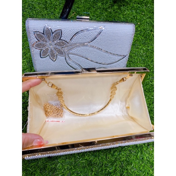 Cluth cầm tay hoa sang chảnh, túi đá đi tiệc đẹp xinh