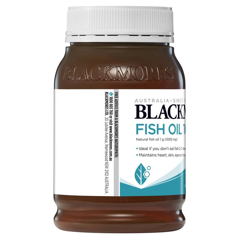 Viên uống dầu cá Blackmores Fish Oil 1000mg Omega-3 200 viên dầu cá tự nhiên hỗ trợ não bộ thị lực tim mạch