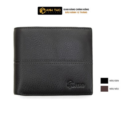 Ví ngang da bò MIN-09 chất da Miu Ý cao cấp, kích thước nhỏ gọn 11 x 9.5cm, bảo hành 03 năm, Anh Tho Leather