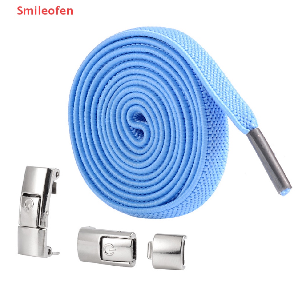 1 Cặp Khóa Dây Giày Co Giãn Không Cần Buộc Bằng Kim Loại Mới