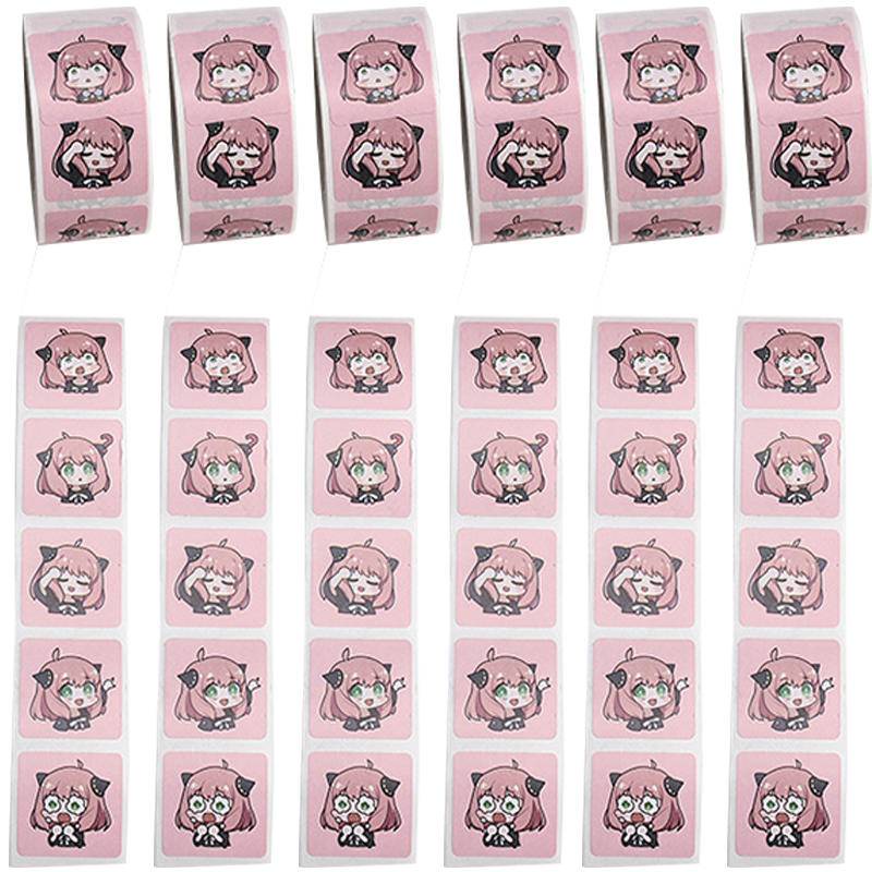 Bộ 500 Miếng Dán 2.5cm Họa Tiết Hoạt Hình SPY x FAMILY Xinh Xắn