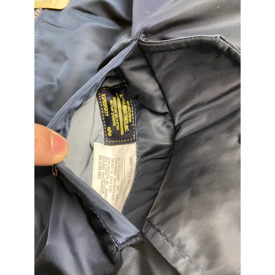 Áo Ma-1 hàng chính hãng Alpha industries màu xanh dương