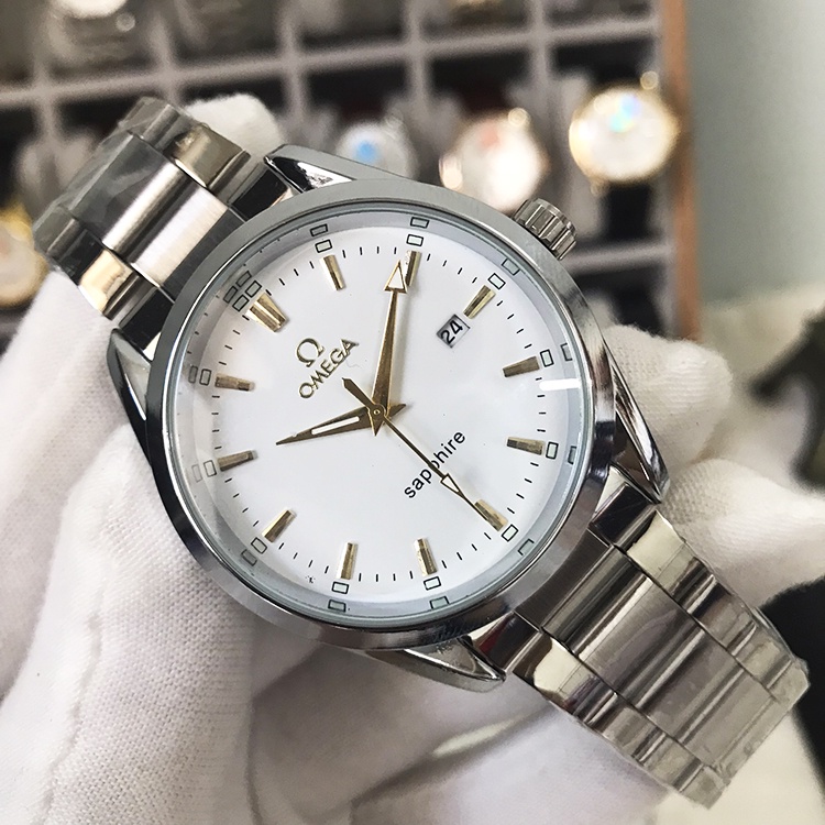 Đồng hồ Nam Omega, Đồng hồ Nam OMG05 Dây da cao cấp, Mặt tráng Sapphire chống xước, chống nước bảo hành 12 tháng