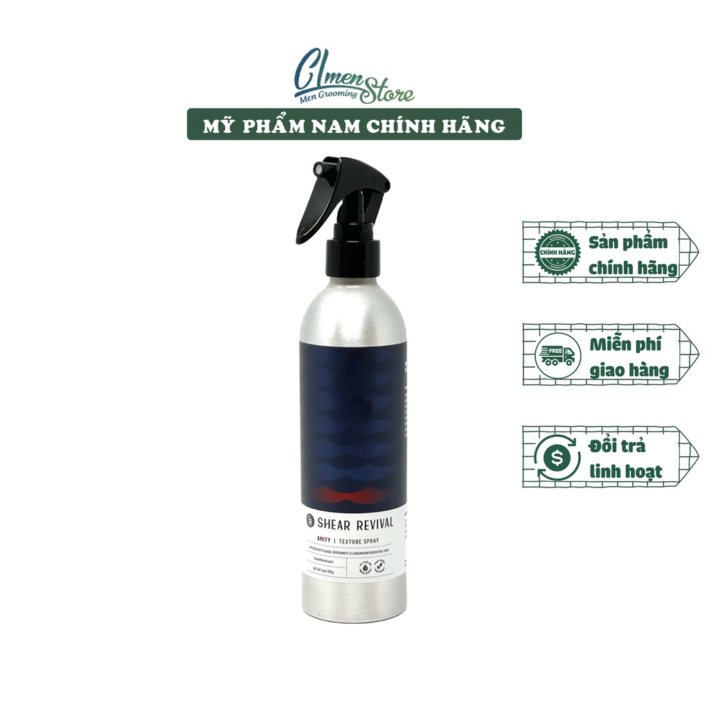 Xịt tạo phồng tóc Shear Revival Amity Texture Spray | Prestyling bảo vệ nhiệt cho tóc