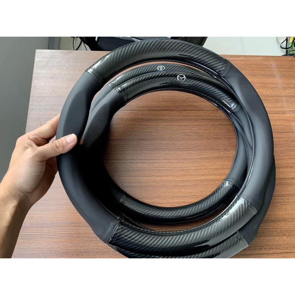 Bọc vô lăng Mitsubishi Xpander, Pajero, Attrage, Mirage, Triton, Outlander, Trùm vô lăng cacbon bảo vệ vô lăng *