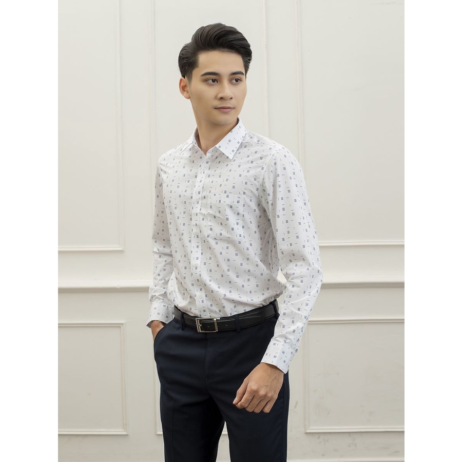 Áo sơ mi dài tay nam Aristino sợi sồi ít nhăn from rộng ALS25209