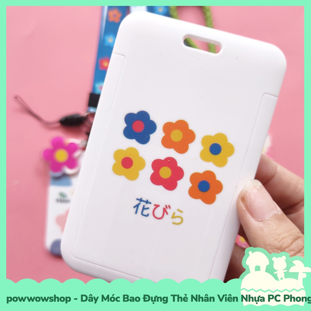 [Sẵn VN - Hỏa Tốc] Dây Móc Bao Đựng Thẻ Nhân Viên Nhựa PC Mẫu Hoạ Tiết Hình Hoa Cổ Điển Hiện Đại