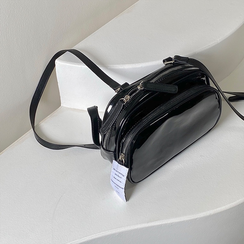 Ba Lô Đeo Vai Hình Vuông Màu Đen Trơn Dễ Phối Đồ Thời Trang Cho Nữ