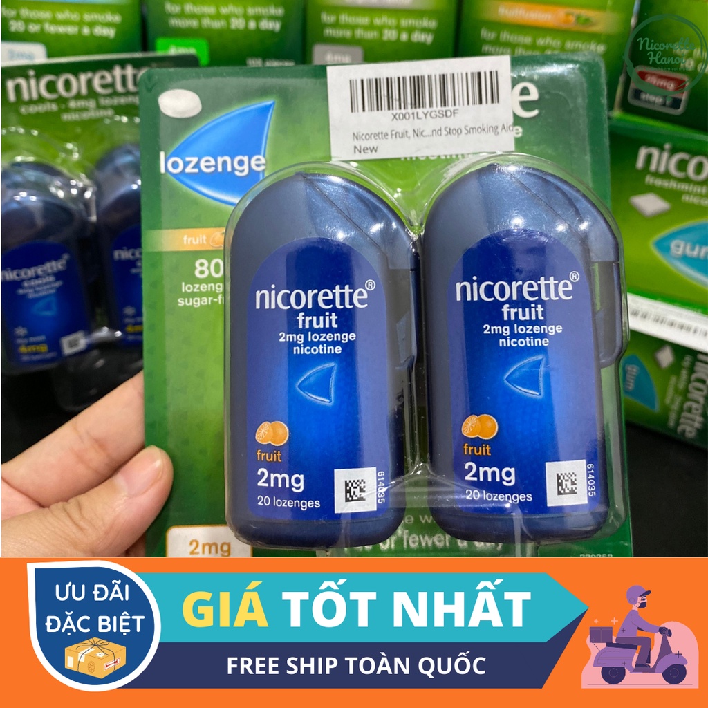 Viên ngậm cai thuốc_lá Nicorette Cools Lozenges 2mg hàng Mỹ-80 pieces