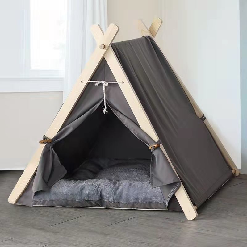 Elsabell. Lều Teepee Cho Thú Cưng Không Gian Rộng Lớn Di Động Giường Đa Năng Chó Và Mèo Màu Xám