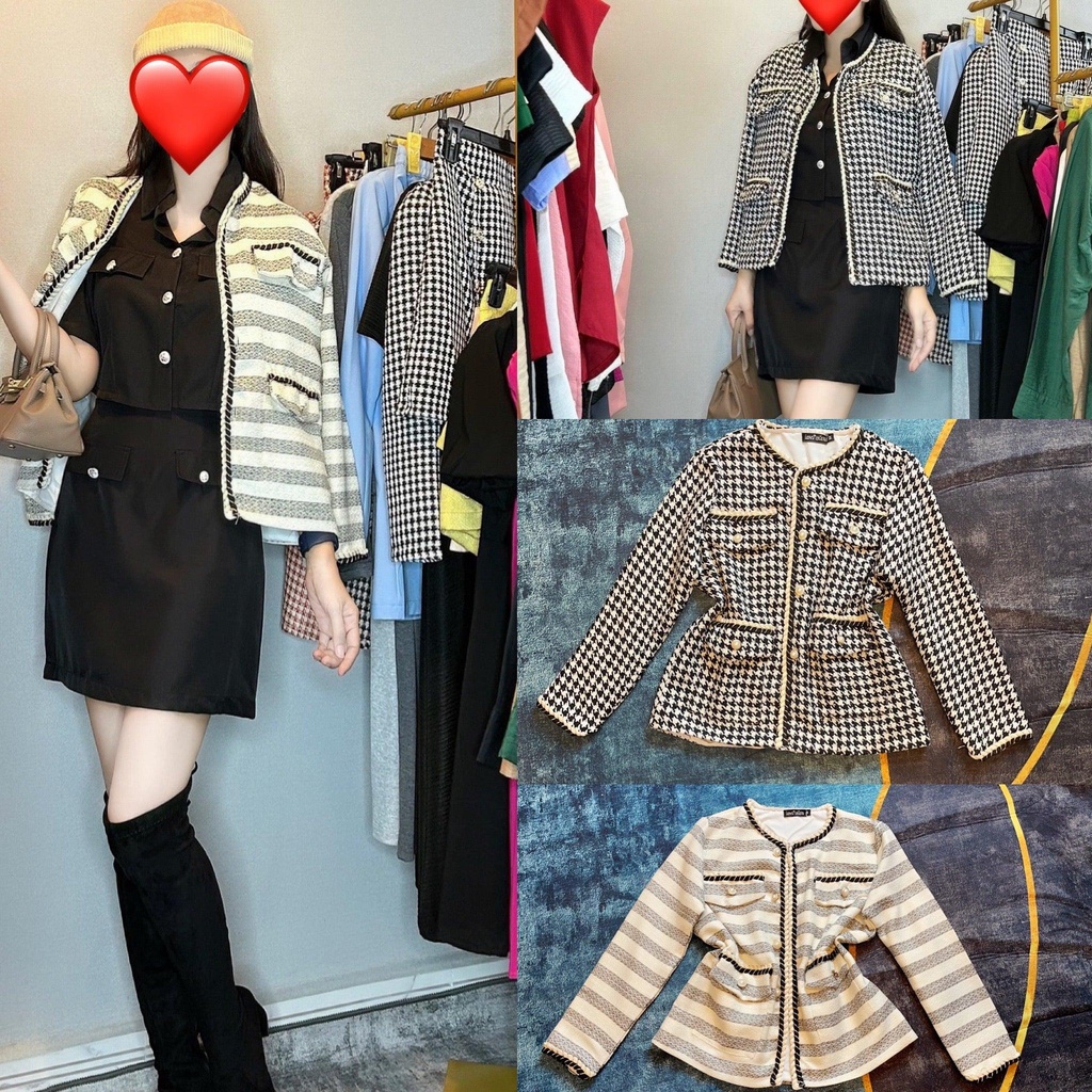 MS049 ÁO KHOÁT DẠ TWEED CAO CẤP CÓ BIGSIZE