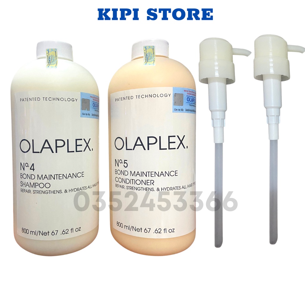 Cặp dầu gội xả Olaplex số 4 & 5 phục hồi tóc 800mlx2