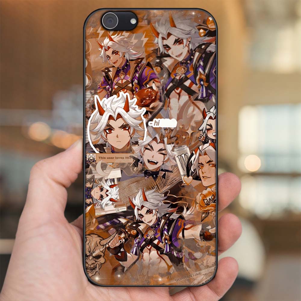 Ốp lưng Vivo Y53, Y69, Y71, Y81, Y83 viền đen in hình Arataki Itto Genshin Impact