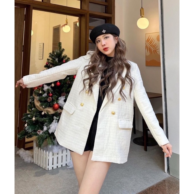 Áo vest dạ tweed kim cương, áo khoác dạ tweed, áo Blaze/LINA.CLOTHES