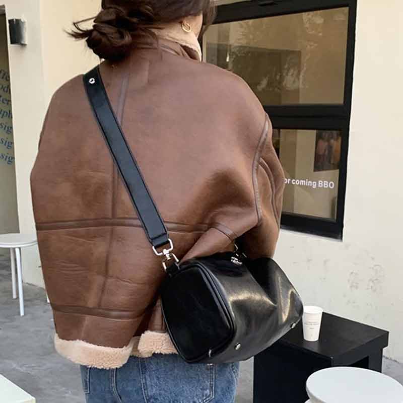 MISCHA Túi Xách Da PU Màu Trơn Thời Trang Cho Nữ