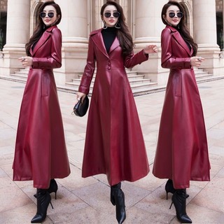 Áo khoác da nữ dáng dài cao cấp kiểu dáng trọng NP1438