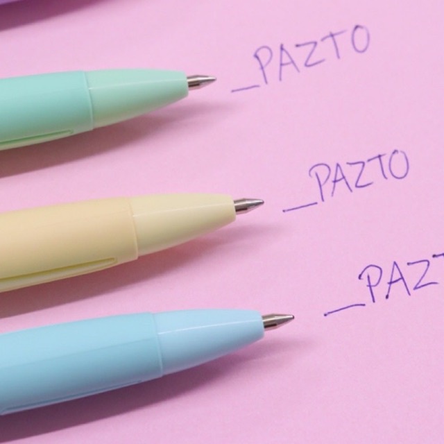 SET 5 cây bút gel mực xanh 0.6mm Pazto vỏ nhiều màu pastel xinh xắn Thiên Long Fo-GelB039