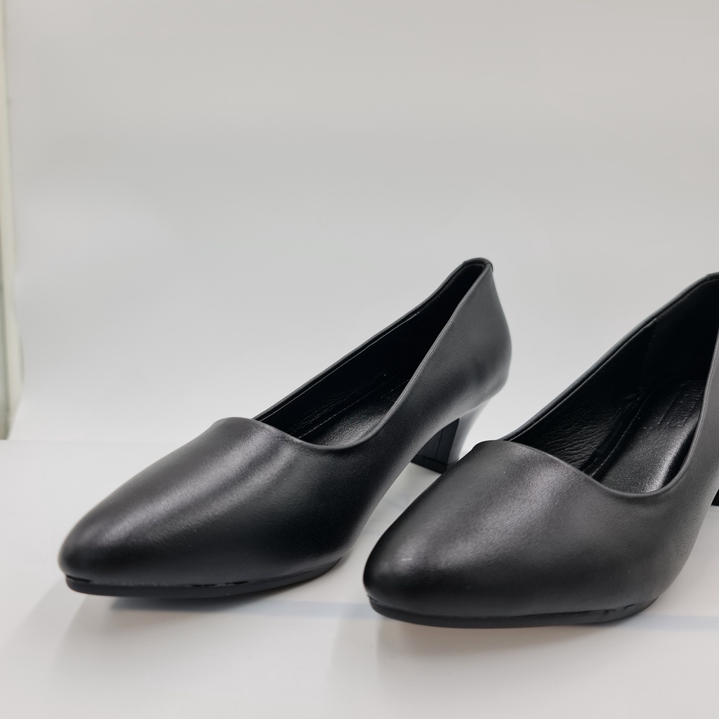 Giày Cao gót nữ 3p Lunashoes 5706 giầy da bò thật cho mẹ bảo hành 24 tháng vnxk guốc búp bê mềm đi êm chân