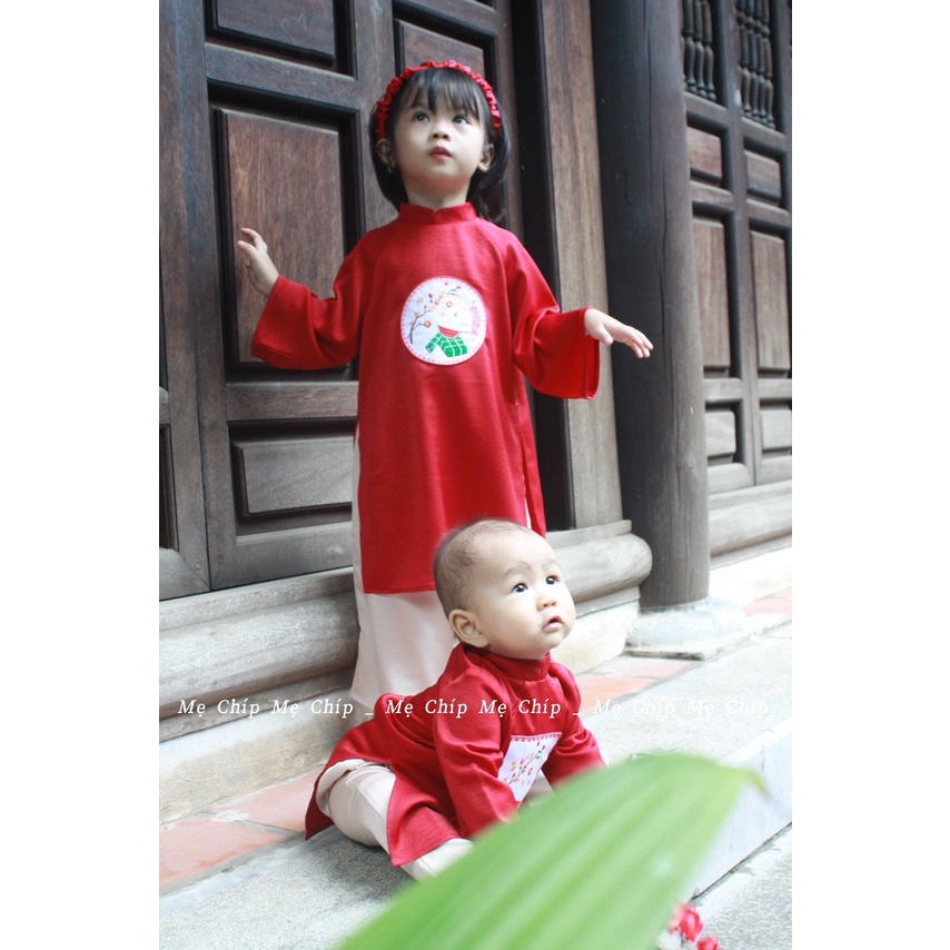 (hàng thiết kế ) dài cho bé trai bé gái đẹp áo dài cách tân sang chảnh size 6 tháng tới 33kg