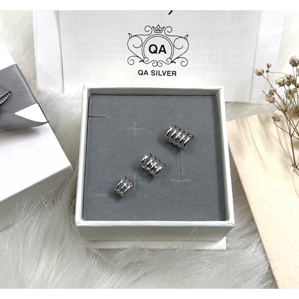 Khuyên tai bạc 925 kẹp vành tầng không cần lỗ bông nam nữ layer S925 EARCUFF QA SILVER Earrings EA210108