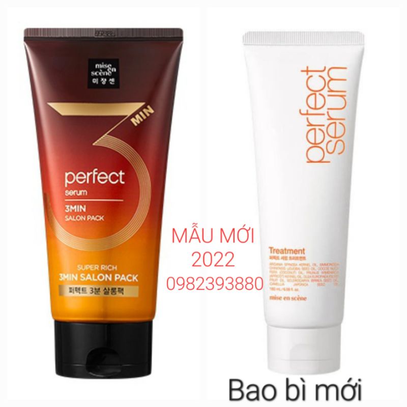 Dầu xả ủ tóc serum Mise En Sciene Perfect Serum 3MIN Salon Mask Pack