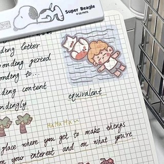 Peach Snoopy Thickened notebook  Diary square notepad Memo Pad School Office Stationery Notepad
