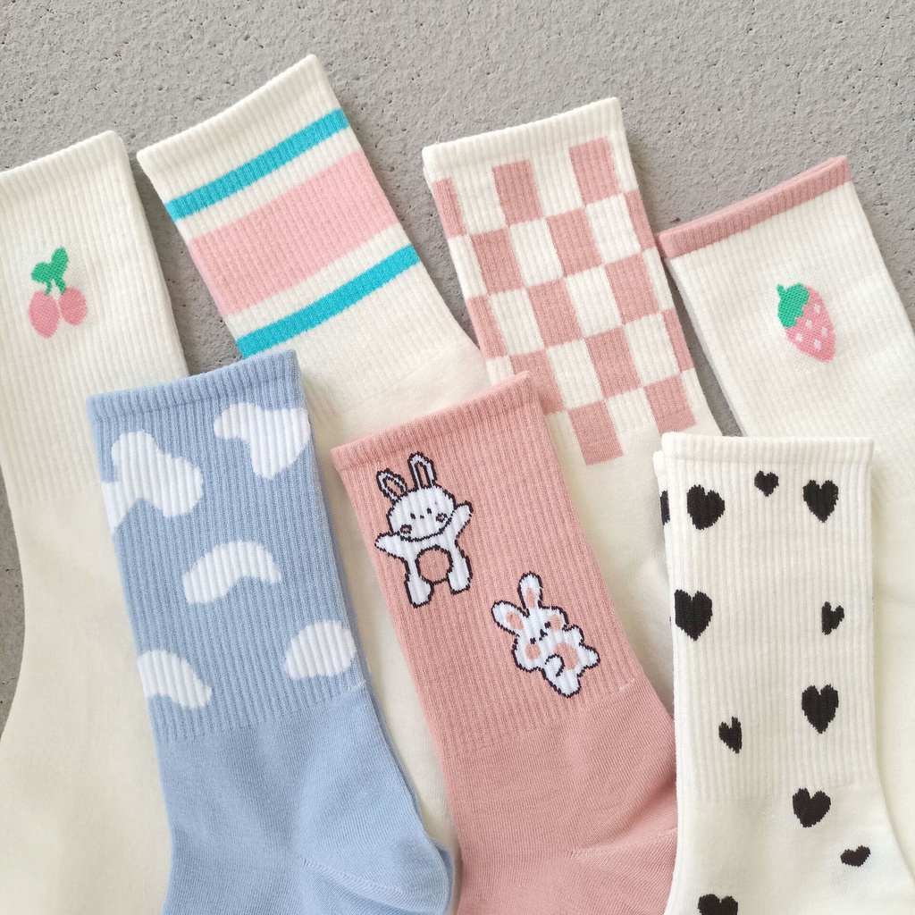 Vớ Cổ Cao In Họa Tiết Hoạt Hình Phong Cách Nhật Bản Thời Trang Thu Đông Xinh Xắn Cho Nữ