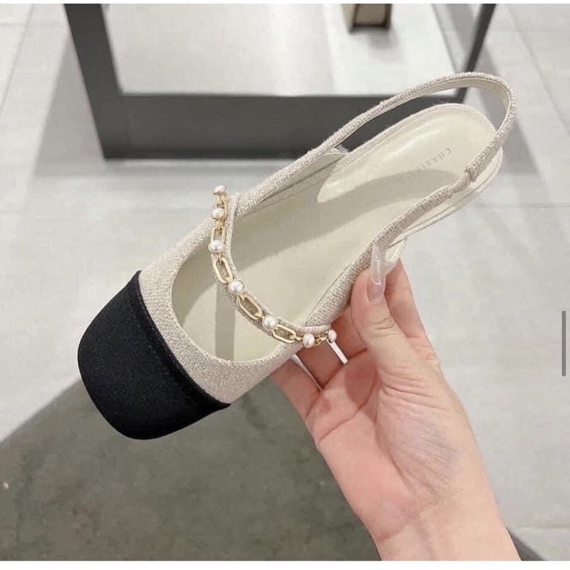 Giày bệt nữ mũi vuông hở gót