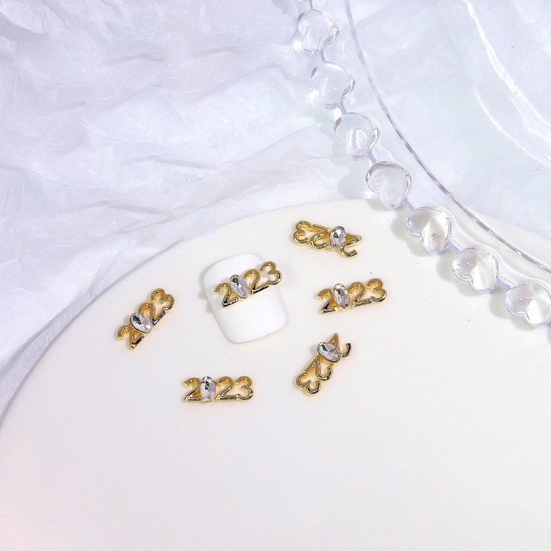 Phụ Kiện Đính Trang Trí Móng Nghệ Thuật Bằng Hợp Kim Màu Vàng / Bạc