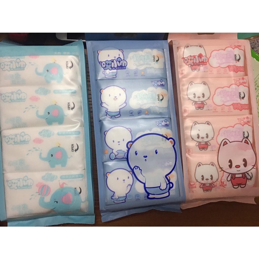 Set 8 gói khăn giấy ướt mini bỏ túi tiện dụng_  supersale365