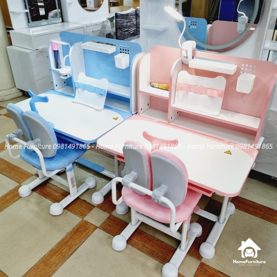 Bộ Bàn Học Chống Gù R4 Tặng Kèm Đèn Led 3 Chống Cận 3 Chế Độ, Giá Đỡ Chống Cằm, Bộ Bút Màu, Bọc Ghế | BigBuy360 - bigbuy360.vn