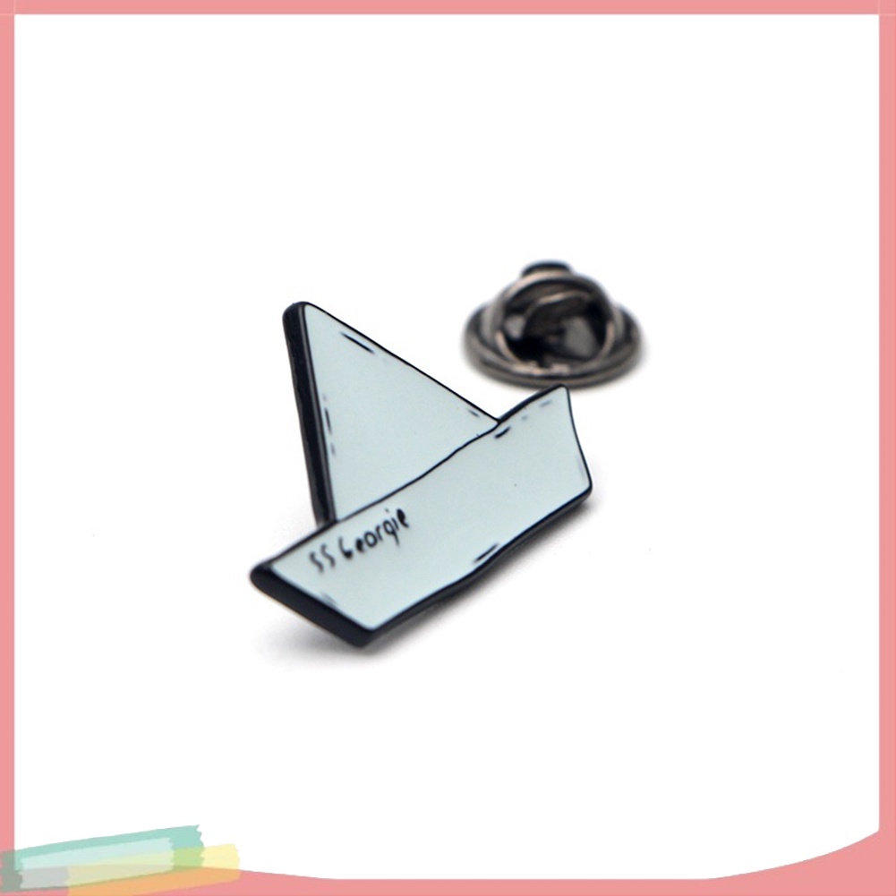 Ghim cài áo bằng hợp kim tráng men hình con thuyền giấy dễ thương