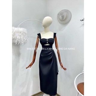 đầm kaki cut eo rúm hông 2 dây ( kèm ảnh manocanh)