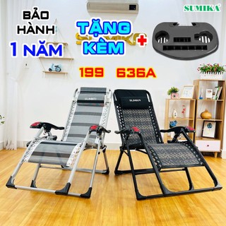2 mẫu Ghế xếp thư giãn SUMIKA 199, 636A - lăn tay massage tải trọng 300kg,bảo hành 1 năm( tặng khay để ly)