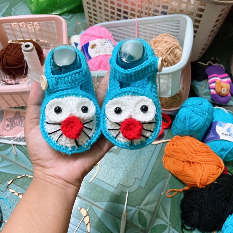 Giày len cho bé có dán đế