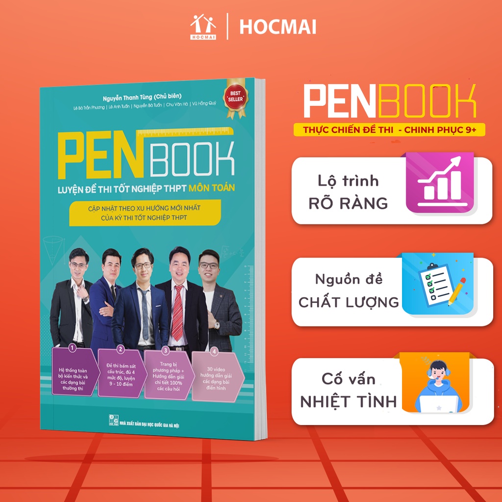 Sách lớp 12 - PENBOOK môn Toán – Luyện đề thi tốt nghiệp THPT theo xu hướng mới nhất dành cho 2k6 (Bản thi năm 2024)