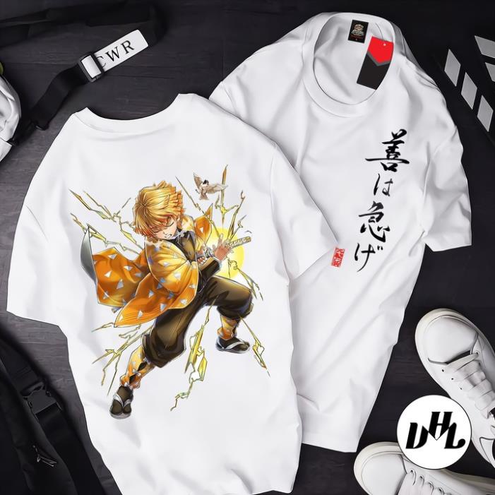 Áo Nam Nữ Thanh Gươm Diệt Quỷ _ Zenitsu hơi thở sấm xét ATT_013, Áo thun Anime Manga Kimetsu no Yaiba Unisex Nam Nữ