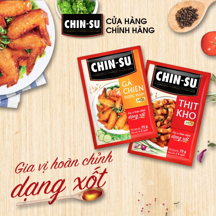 Gia vị CHIN-SU Hoàn chỉnh - Gà chiên nước mắm Xốt thịt kho 70g