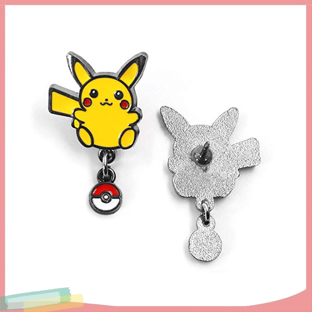 【LK】Metal Mini Unisex Pikachu Pokemon Brooch Pin Scarves Shawl Clip Badge Decor
