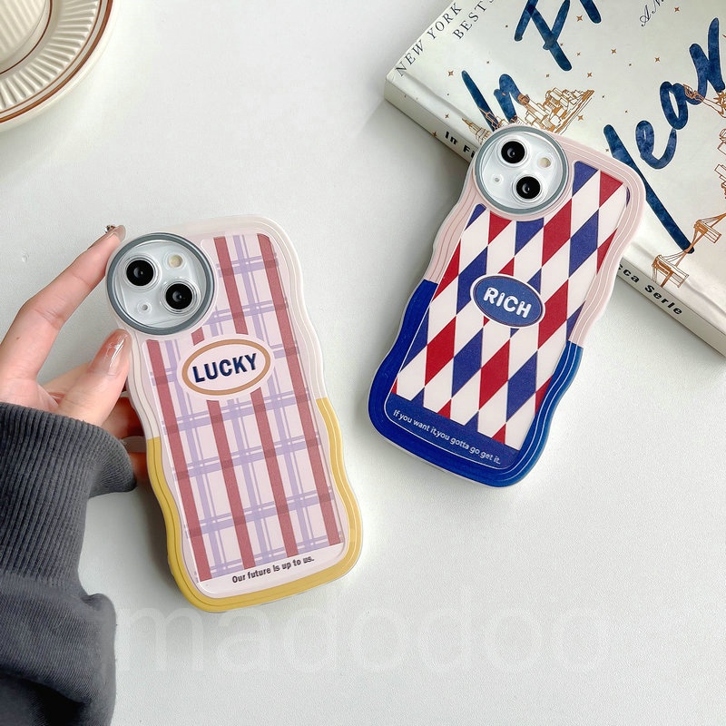 OPPO A17 A77S A76 A96 A54 4G 5G A16 A16S A74 A95 A94 A93 A55 A53 A33 2020 A52 A72 A92 A15S A15S A31 A1K A12E A3S A9 A5 A7 A5S A12 A11K A57 2022 A83 A71 2018 A59 F11 Pro F9 F7 F1S F5 Youth Cute Lines Grid Rich Lucky Waves Edge Soft Phone Case BW 13