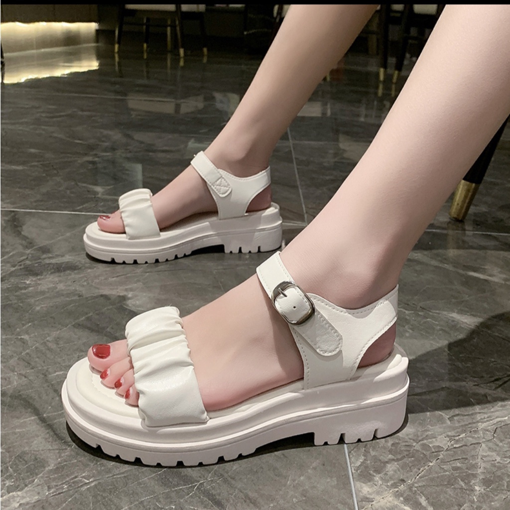 Dép Sandal Nữ Quai Hậu Nhún Xinh Xắn Cực Êm Chân Đế PU Siêu Nhẹ