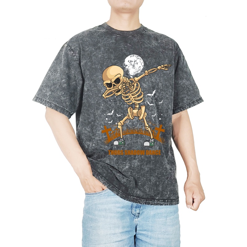 Áo Thun Wash Xám THORS Shadow Dance Local Brand Form Rộng Tay Lỡ 100% Cotton