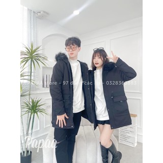 Áo khoác parka lót lông dáng lửng 8832 - papaa