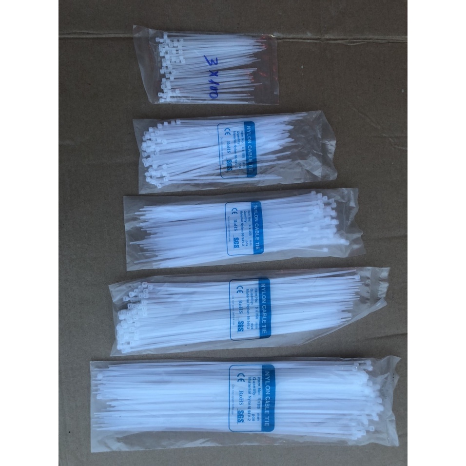 Dây rút nhựa màu trắng bảng nhỏ đủ quy cách từ 100mm đến 300mm (Đơn vị tính kg) mua nhiều giảm giá