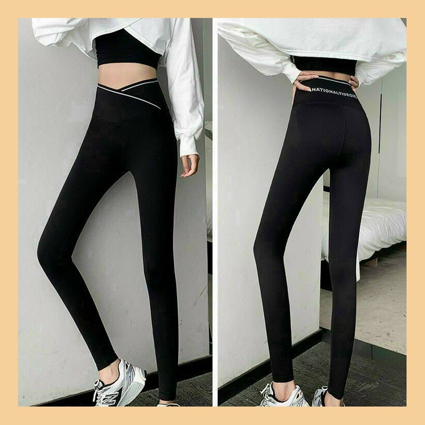 Quần Legging Nữ UNDERCOOL Cạp Chéo Gen Bụng Cotton