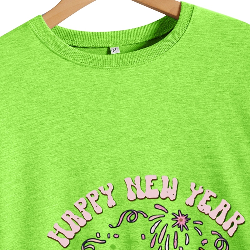 Áo Nỉ Tay Dài Cổ Tròn Dáng Rộng In Họa Tiết Cô Gái Vui Nhộn Thời Trang Năm Mới Cho Nữ