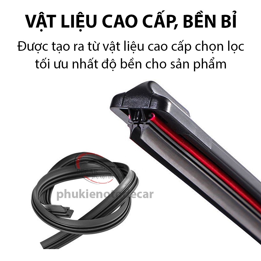 Gạt mưa lưỡi kép cao cấp, bộ cần gạt kính nước mưa 2 lưỡi khung mềm ô tô KIA MORNING, K3, CERATO, FORTE, RIO, SORENTO