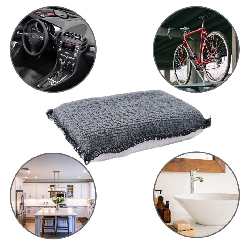 Mút Lau Chùi Xe Hơi Hai Mặt Bằng Nhựa Vinyl Phối Da Chống Trầy Xước Đa Năng