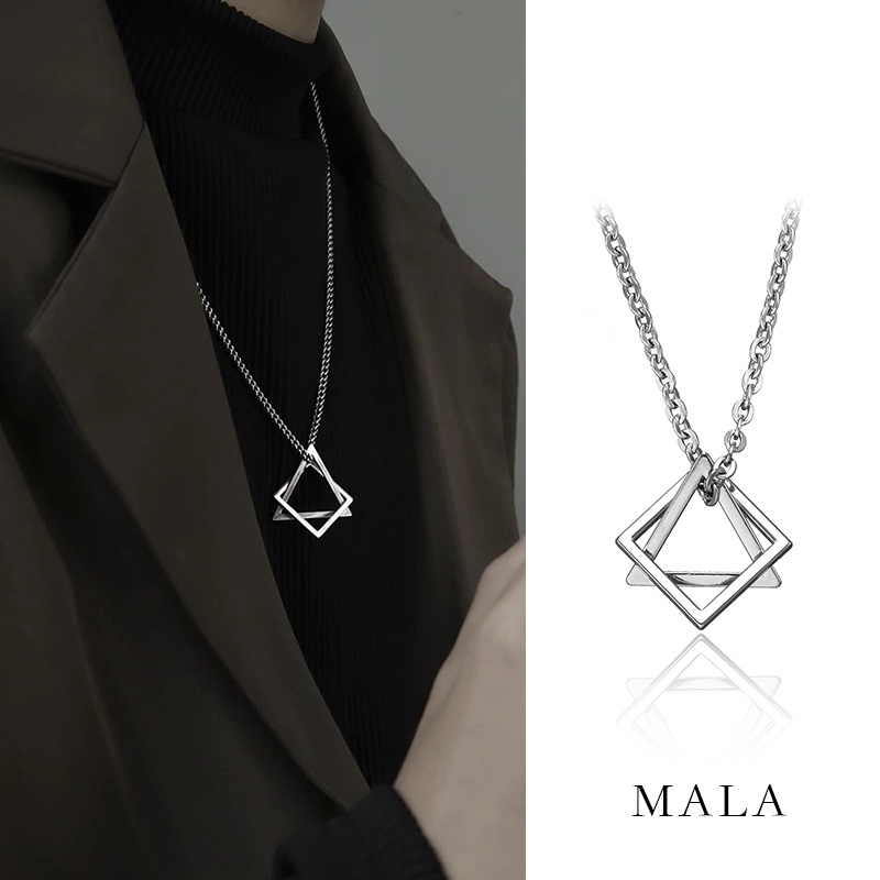 Vòng cổ MAYEBE LAVEND Thép Titan Mặt Tam Giác Phong Cách Hip Hop Hàn Quốc Cá Tính