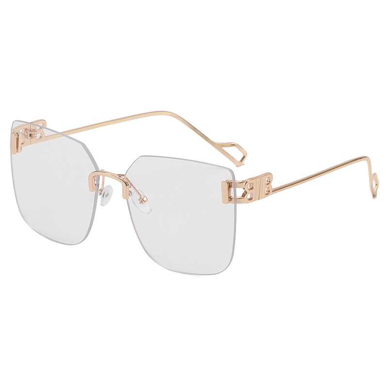 Kính Mát Gọng Vuông Kim Loại Chống Tia UV400 Phong Cách Retro Sang Trọng Cho Nữ
